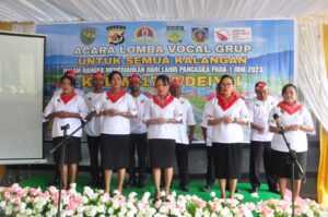 Kodim Deiyai Gelar Lomba Vocal Group dan Pidato Meriahkan Hari Lahir Pancasila