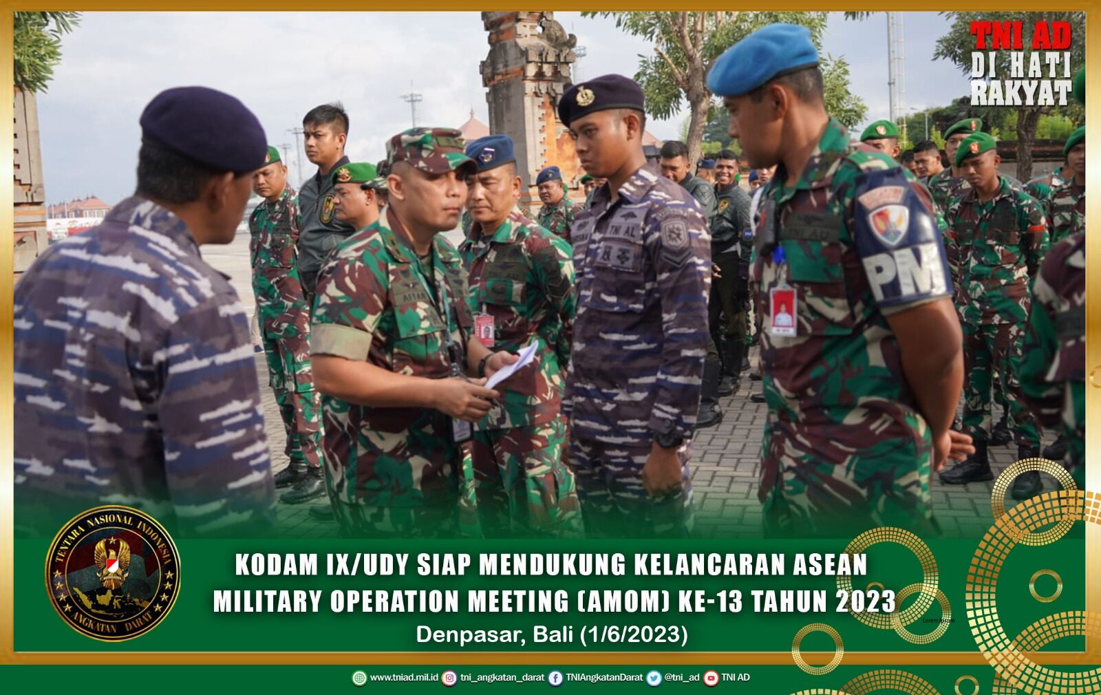 Kodam IX/Udayana Siap Mendukung Kelancaran Asean Military Operation Meeting (AMOM) ke-13 Tahun 2023