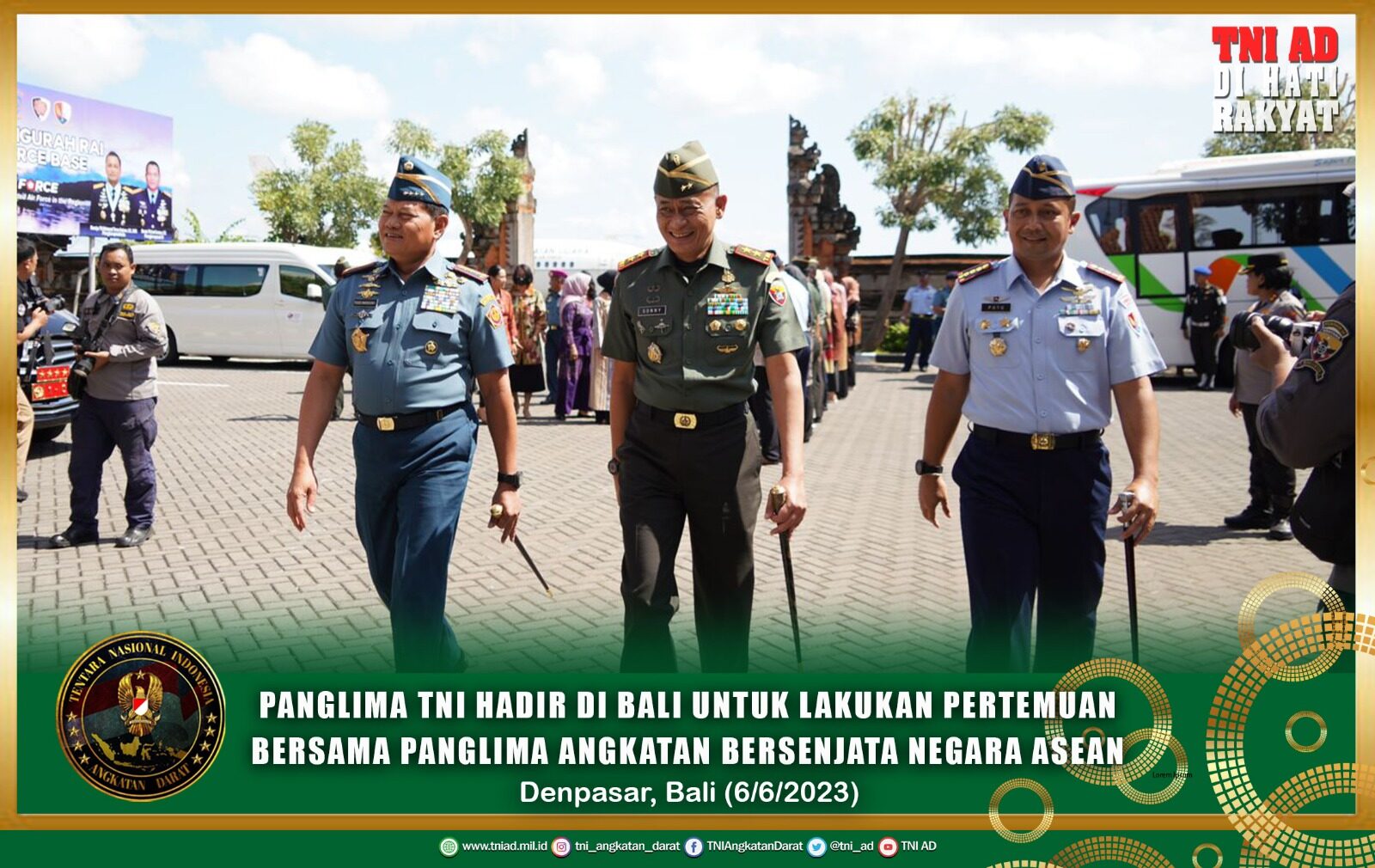 Panglima TNI Hadir di Bali Untuk Lakukan Pertemuan Bersama Panglima Angkatan Bersenjata Negara ASEAN