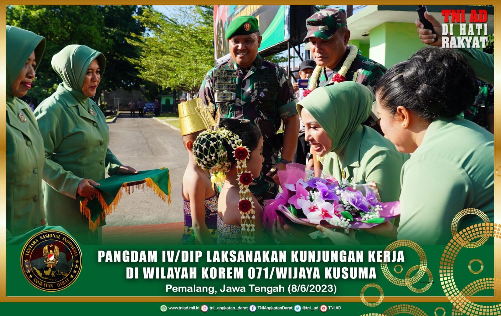 Pangdam IV/Diponegoro Laksanakan Kunjungan Kerja di Wilayah Korem 071/Wijaya Kusuma