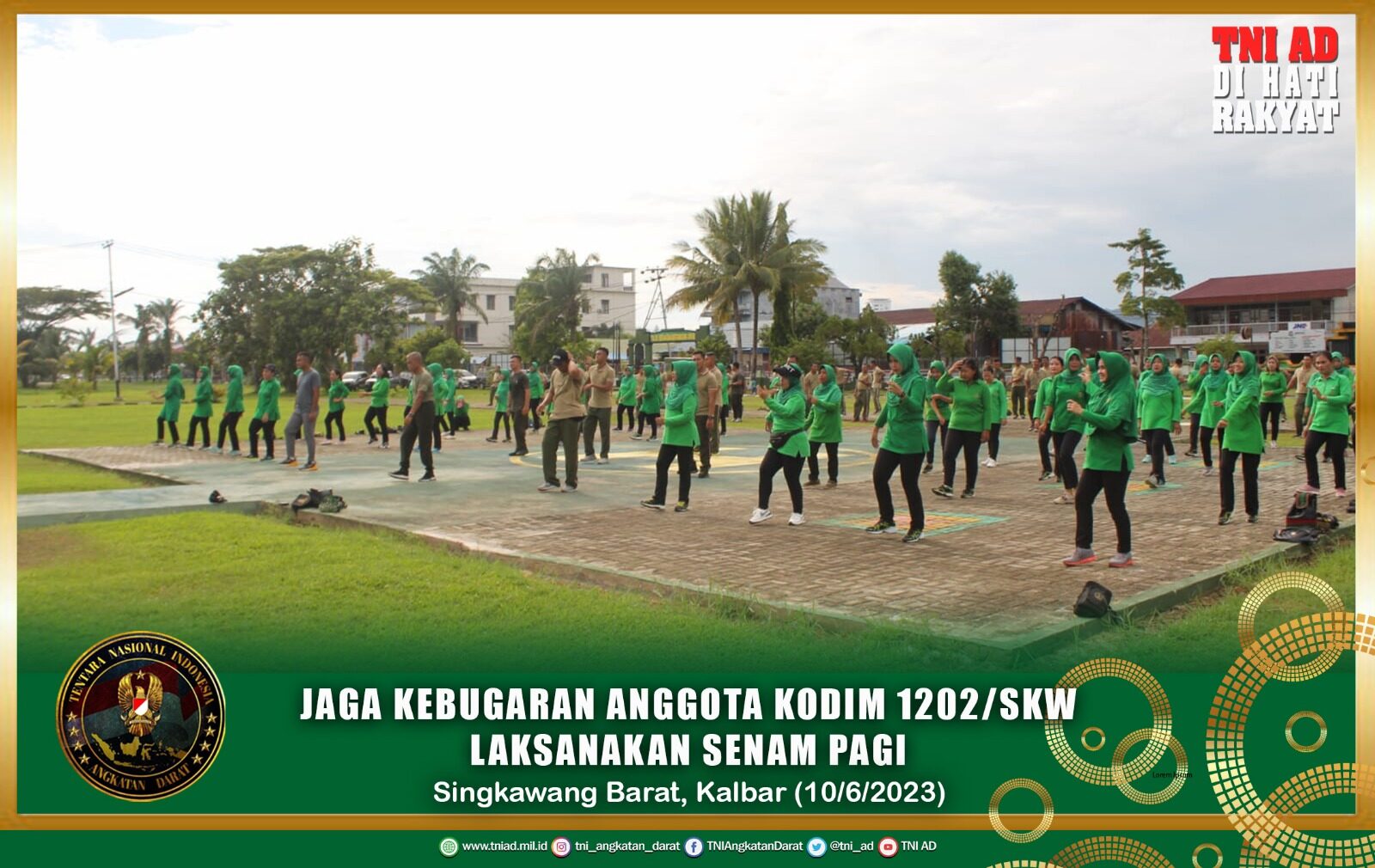 Jaga Kebugaran Anggota Kodim 1202/Skw Laksanakan Senam Pagi