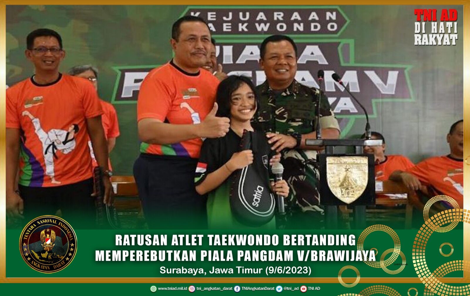 Ratusan Atlet Taekwondo Bertanding Memperebutkan Piala Pangdam V/Brawijaya