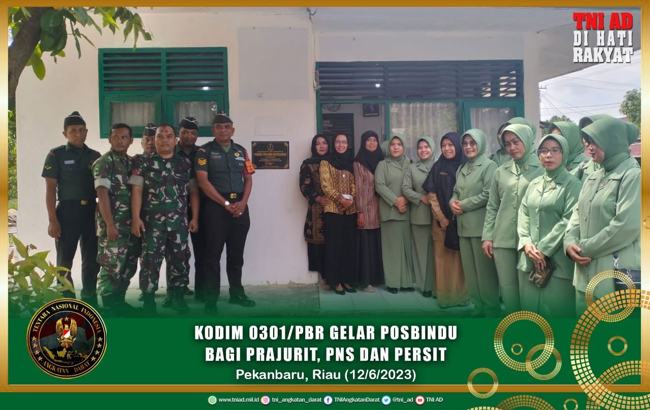 Kodim 0301/Pbr Gelar Posbindu Bagi Prajurit, PNS dan Persit