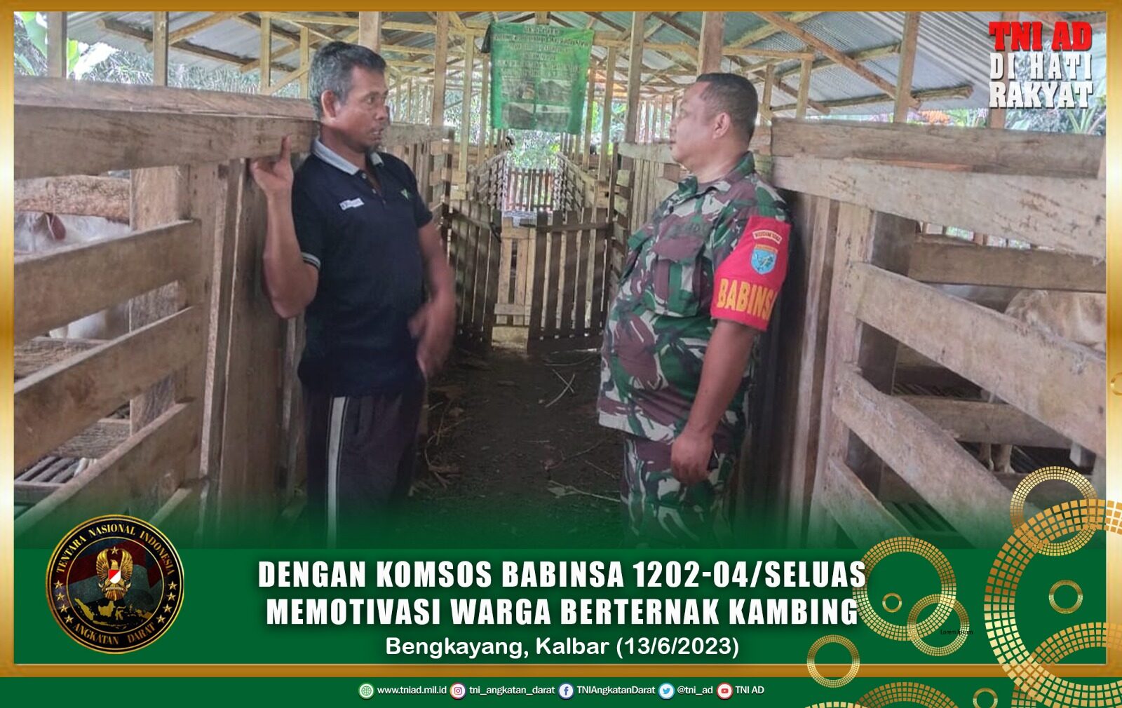 Dengan Komsos Babinsa 1202-04/Seluas Memotivasi Warga Berternak Kambing