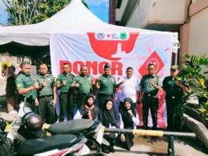 Kodim 0307/TD Lakukan Bakti Sosial Donor Darah Dalam Rangka HUT Kodam I/BB ke- 73