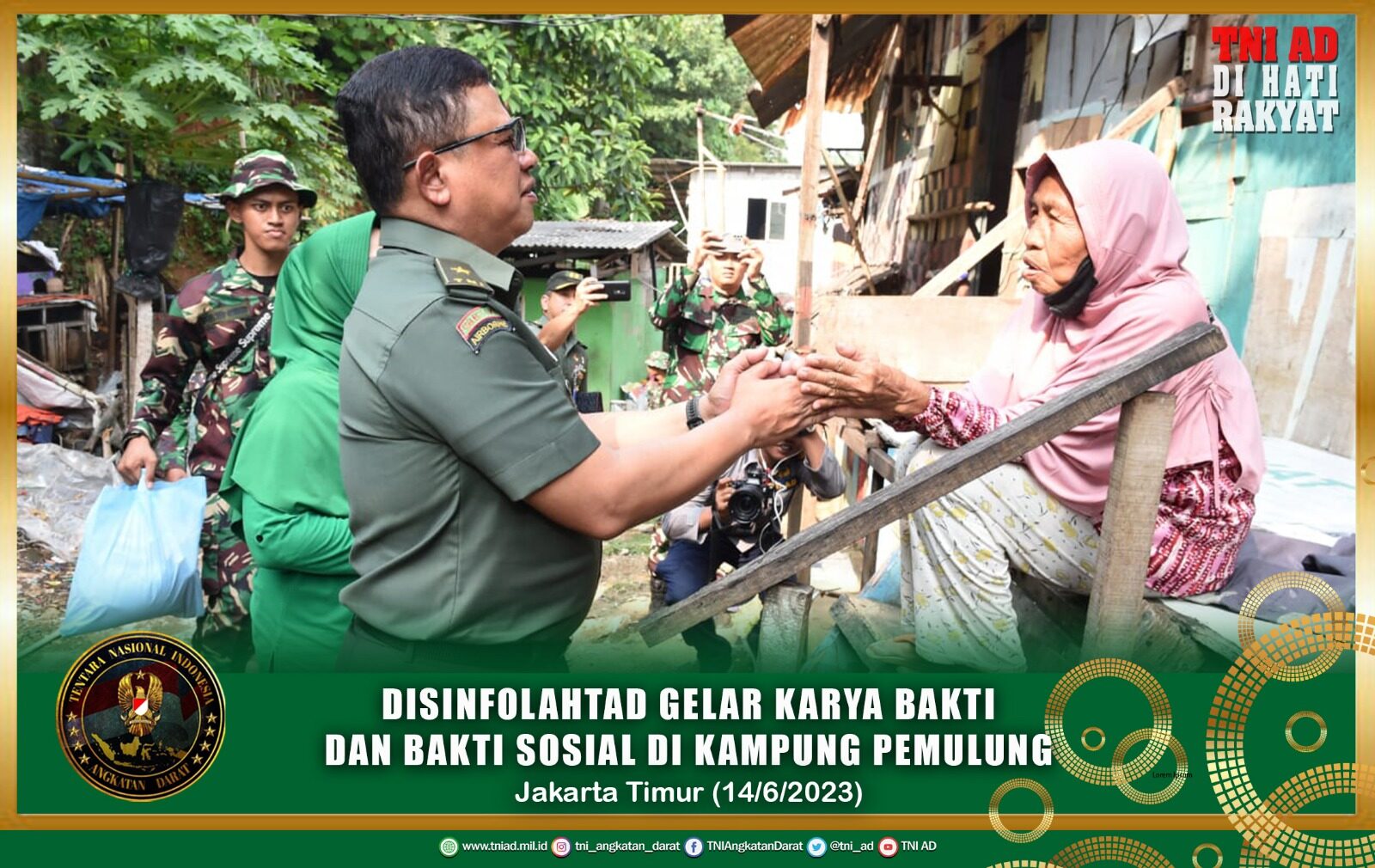 Disinfolahtad Gelar Karya Bakti TNI di Kampung Pemulung