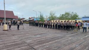 Pastikan Keamanan di Wilayah Asmat, Satgas Yonif 125/SMB Bersinergi Dengan Polres Asmat