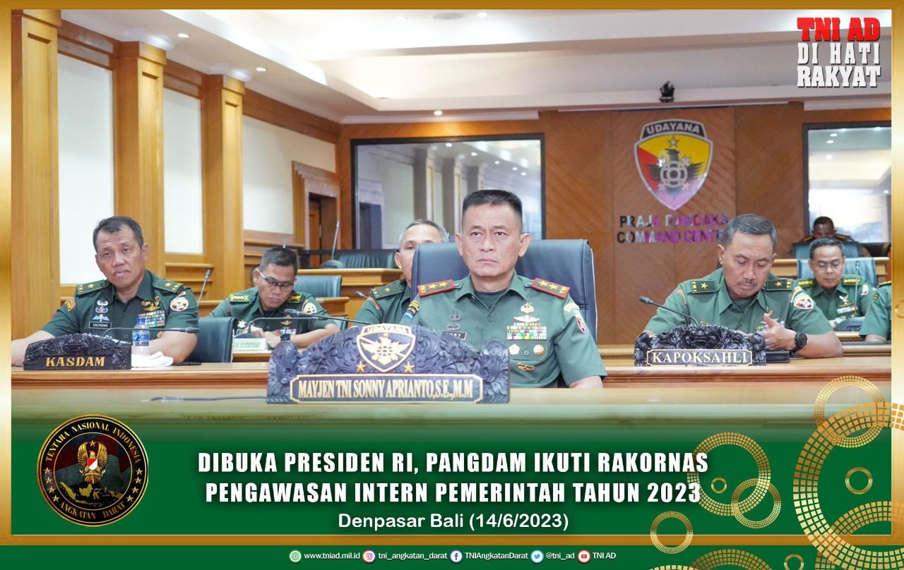 Dibuka Presiden RI, Pangdam Ikuti Rakornas Pengawasan Intern Pemerintah Tahun 2023