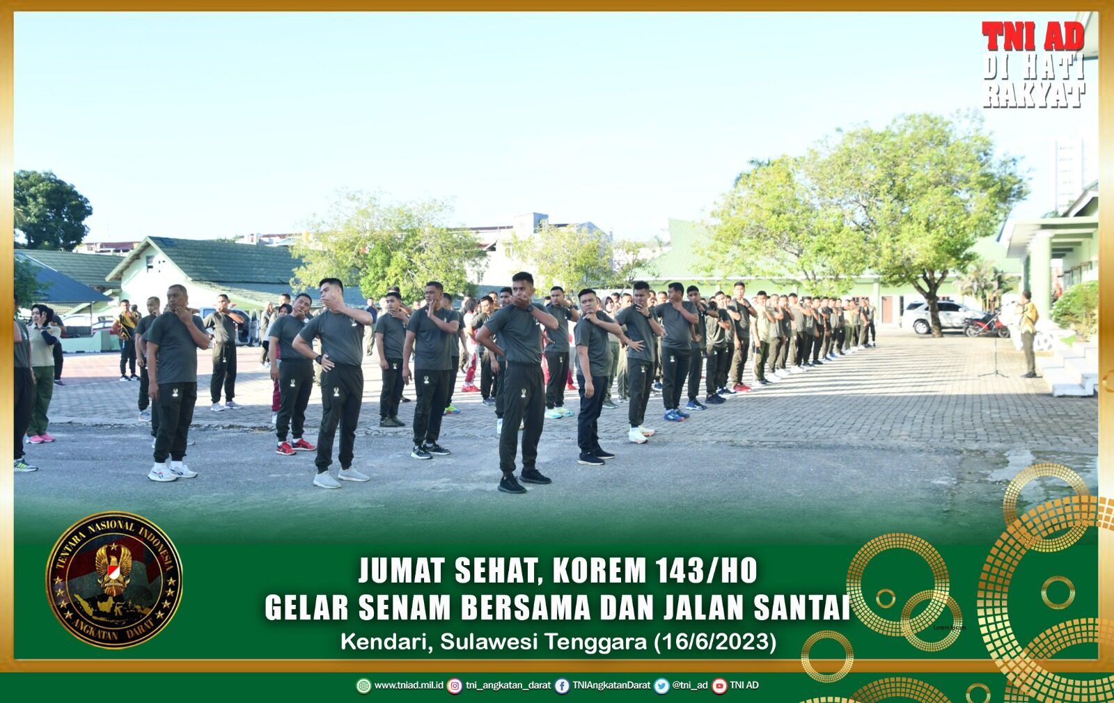 Jumat Sehat, Korem 143/HO Gelar Senam Bersama dan Jalan Santai