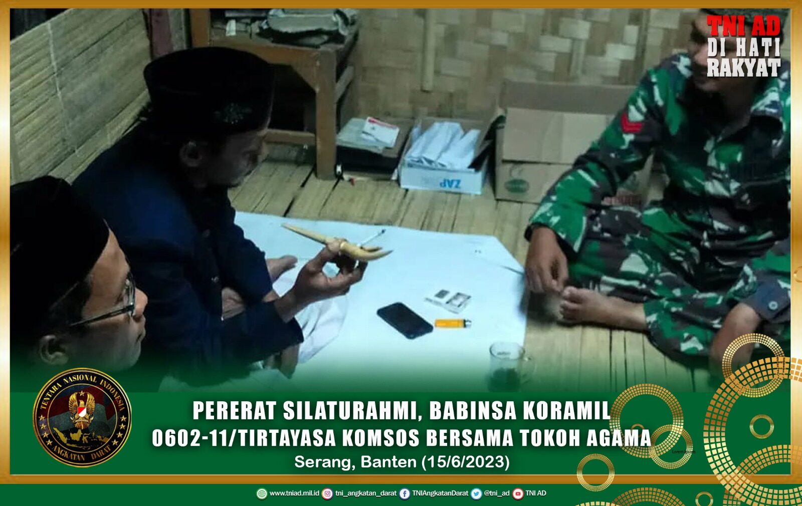 Pererat Silaturahmi, Babinsa Koramil 0602-11/Tirtayasa Komsos Bersama Tokoh Agama