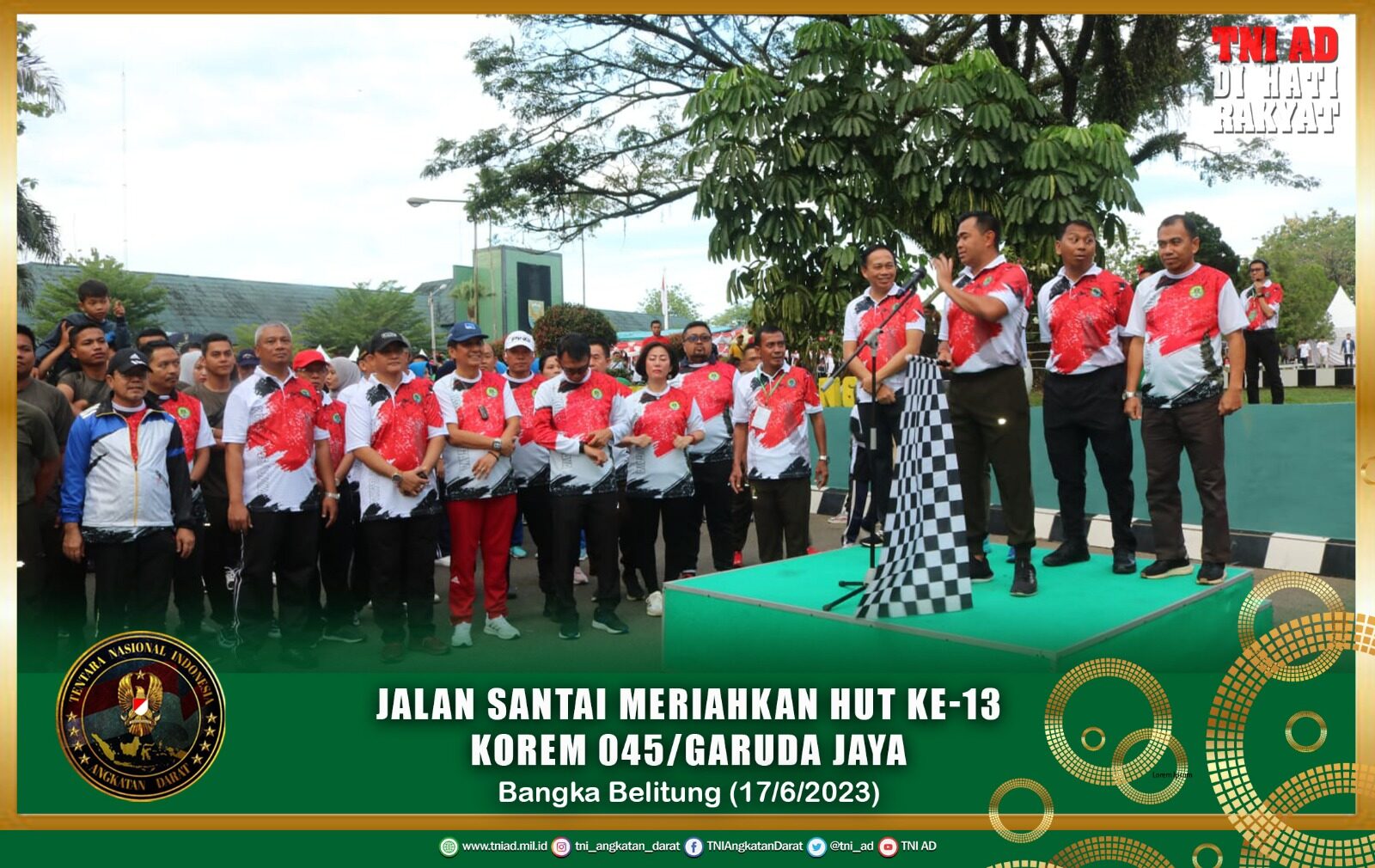 Jalan Santai Meriahkan HUT Ke-13 Korem 045/Garuda Jaya