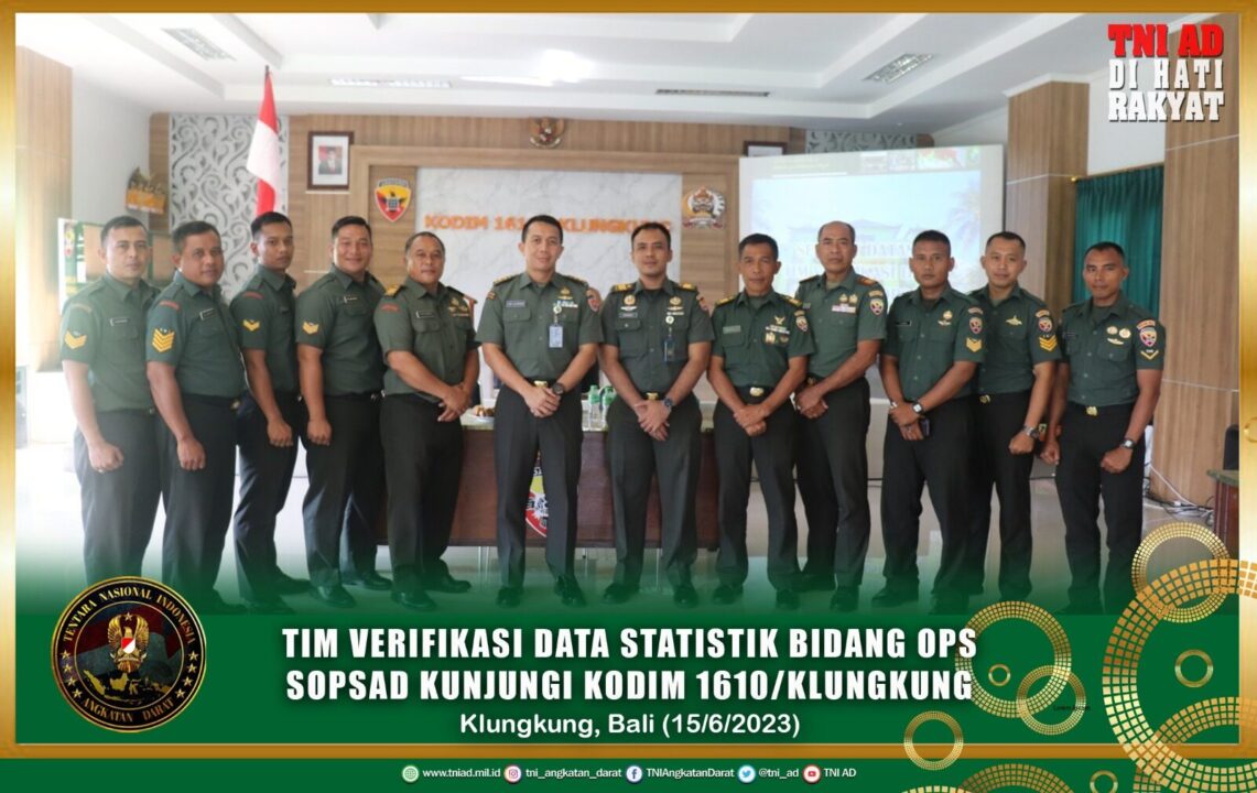 Tim Verifikasi Data Statistik Bidang Ops Sopsad Kunjungi Kodim