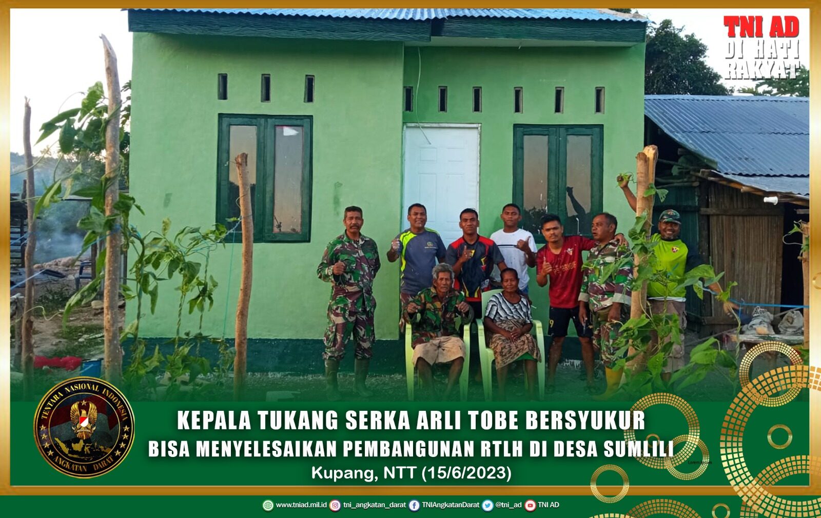 Kepala Tukang Serka Arli Tobe Bersyukur Bisa Menyelesaikan Pembangunan RTLH di Desa Sumlili