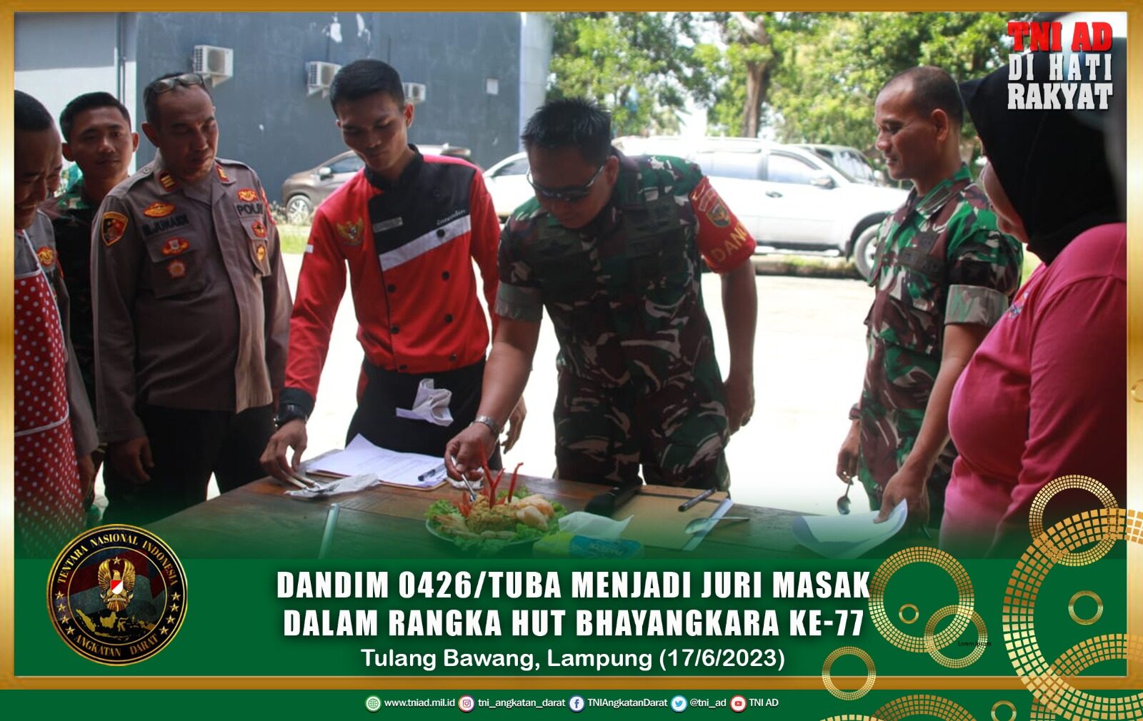Dandim 0426/Tuba Menjadi Juri Masak Dalam Rangka HUT Bhayangkara Ke-77