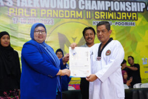 Ketua Umum Pengprov TI Sumsel Tutup Kejuaraan Mok's Taekwondo Championship 4 Pangdam II/Sriwijaya 2023