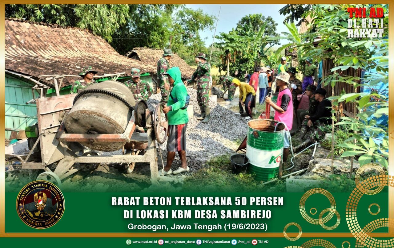 Rabat Beton Terlaksana 50 Persen di Lokasi KBM Desa Sambirejo