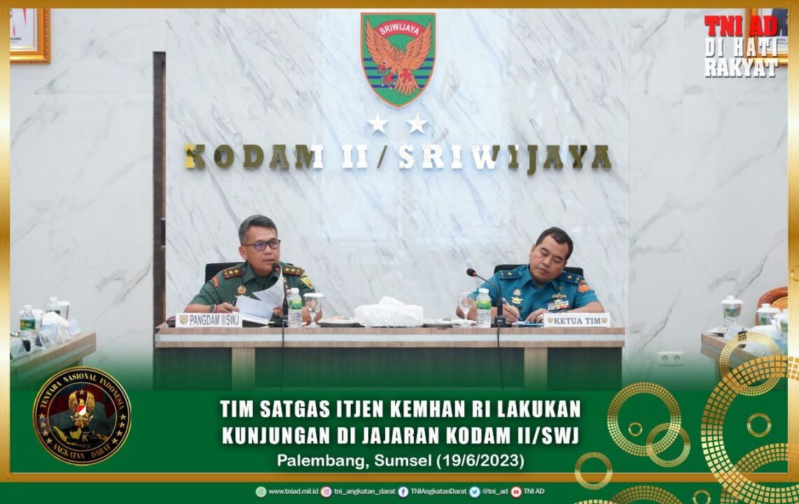 Tim Satgas Itjen Kemhan RI Lakukan Kunjungan di Jajaran Kodam II/Swj