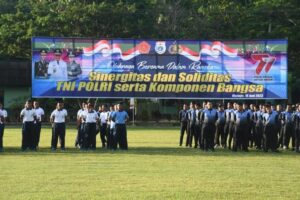 Perkuat Sinergitas TNI Polri dan Komponen Bangsa, Korem 142/Tatag Gelar Olahraga Bersama