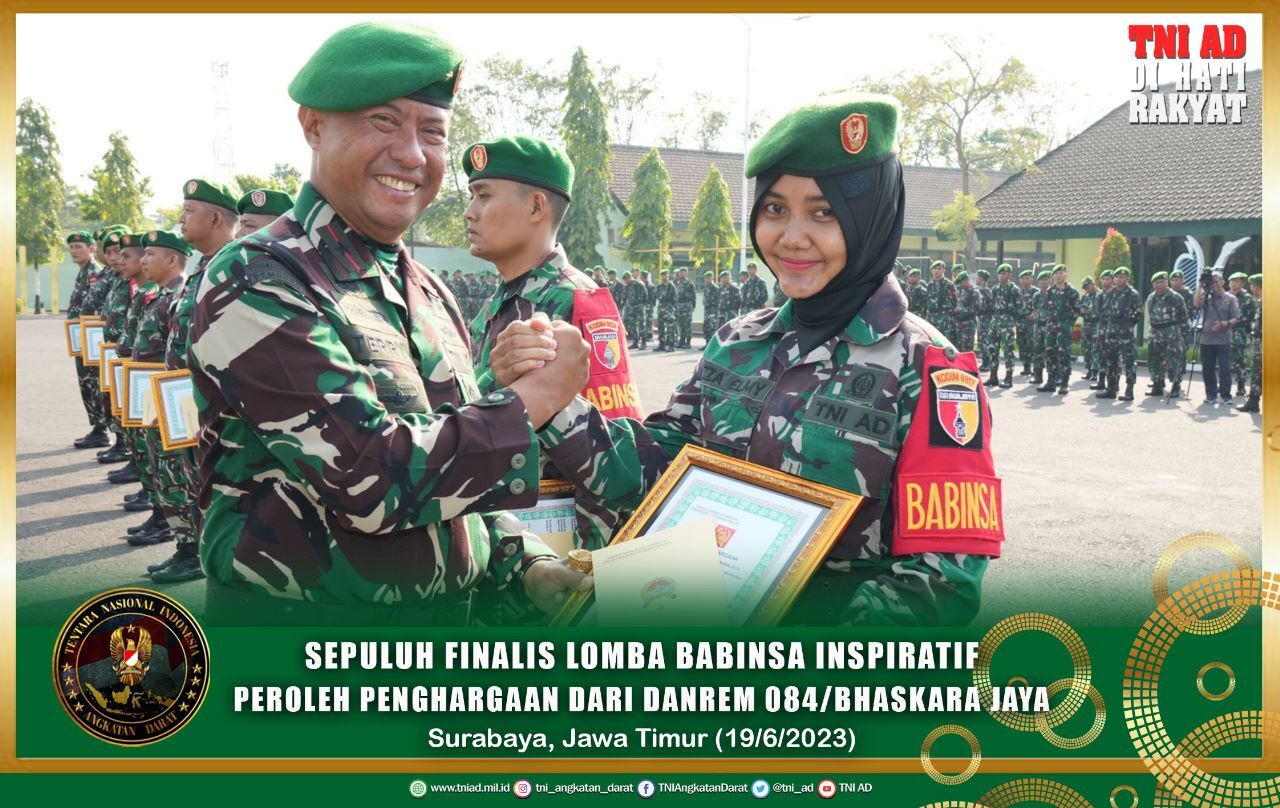 Sepuluh Finalis Lomba Babinsa Inspiratif Peroleh Penghargaan dari Danrem 084/Bhaskara Jaya