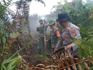 Personel Kodim 0303/Bengkalis Berjibaku Padamkan Karhutla di Empat Lokasi