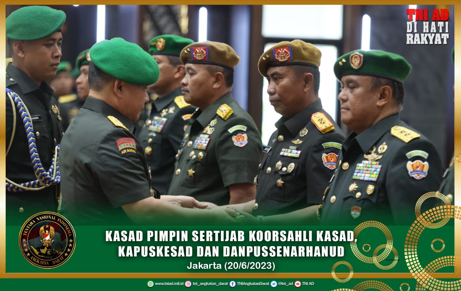 Kasad Pimpin Sertijab Koorsahli Kasad, Kapuskesad dan Danpussenarhanud