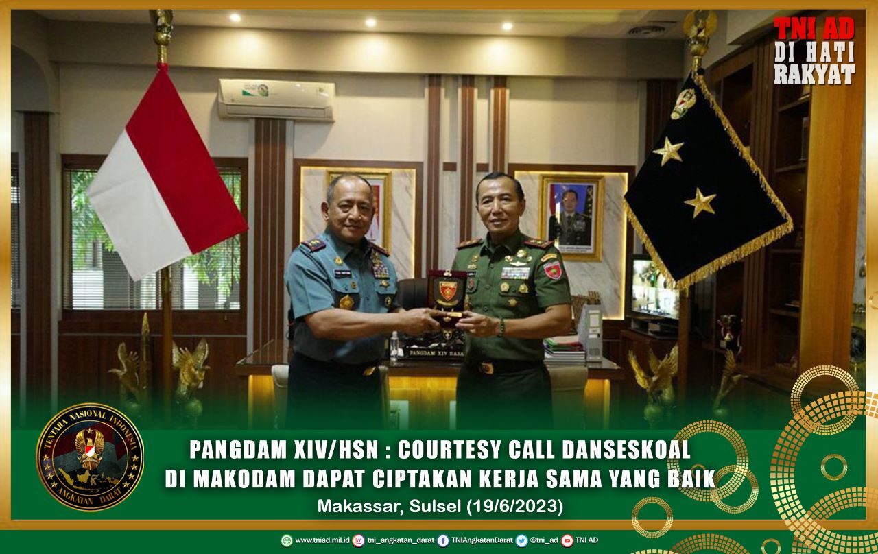 Pangdam XIV/Hsn: Courtesy Call Danseskoal di Makodam Dapat Ciptakan Kerja Sama Yang Baik