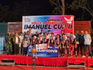 Dukung Open Turnamen Volly Putra Imanuel Cup II, Dandim 1621/TTS Saksikan Partai Final