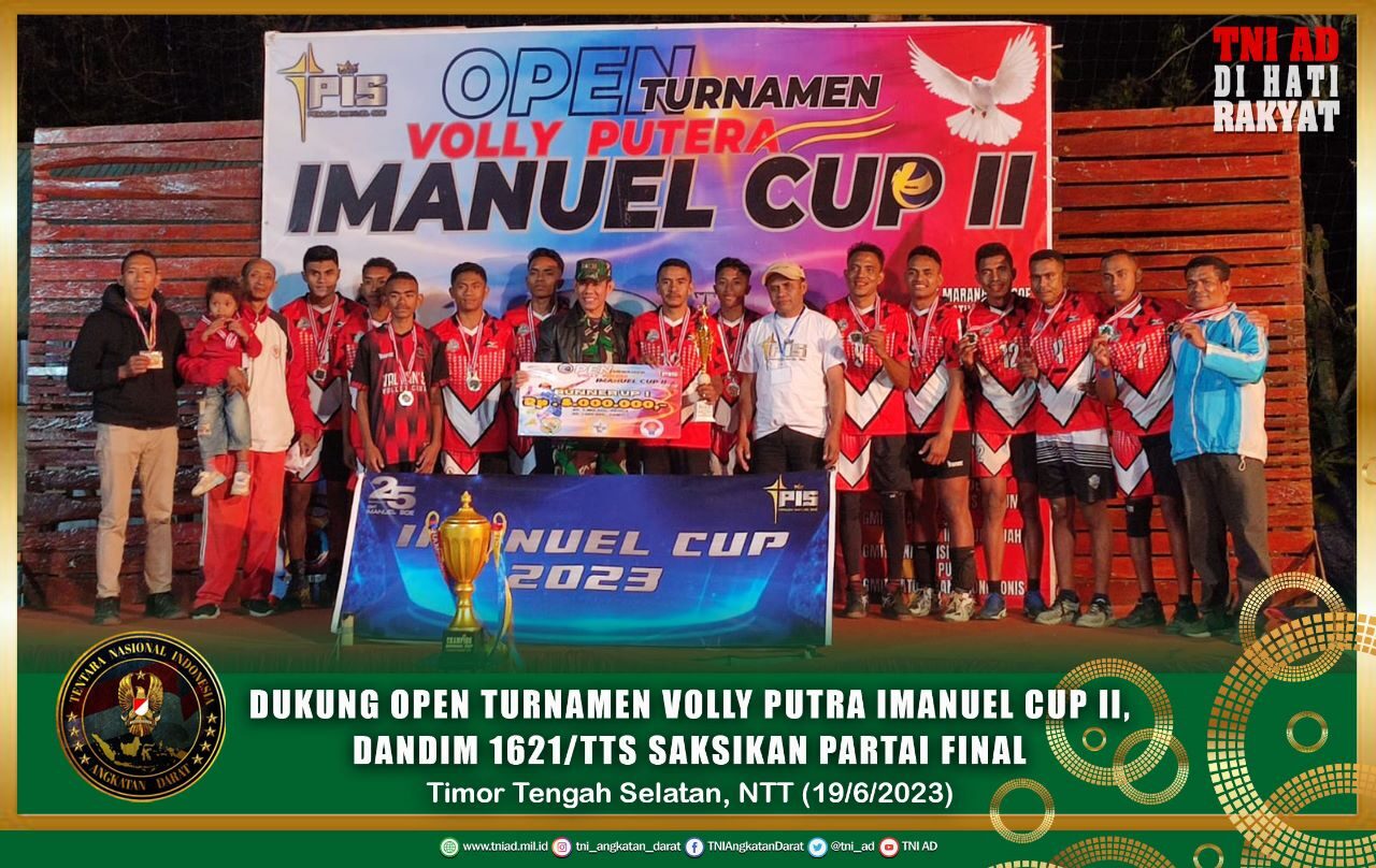 Dukung Open Turnamen Volly Putra Imanuel Cup II, Dandim 1621/TTS Saksikan Partai Final