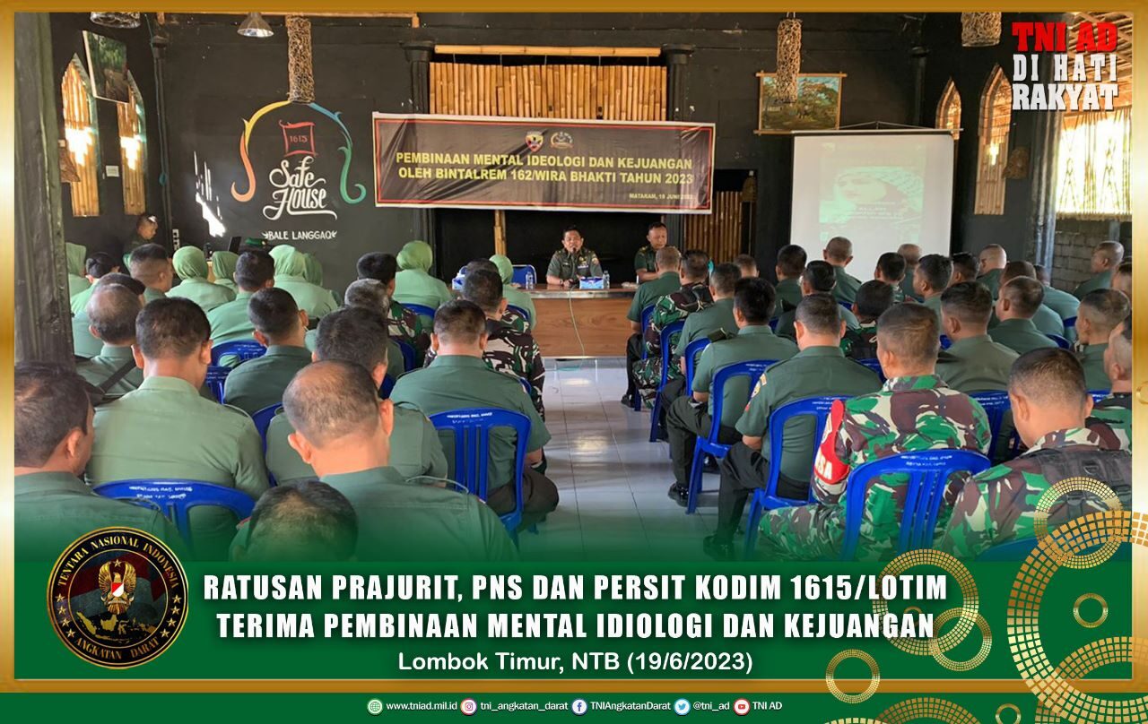 Ratusan Prajurit, PNS dan Persit Kodim 1615/Lotim Terima Pembinaan Mental Idiologi dan Kejuangan