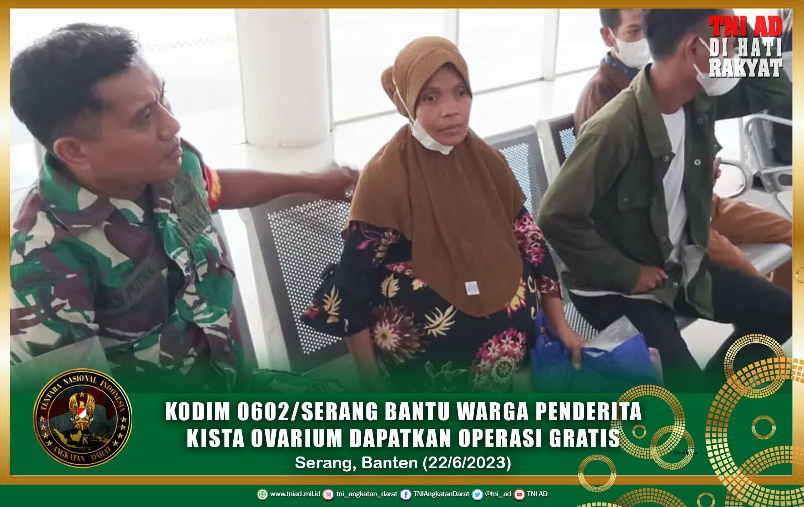 Kodim 0602/Serang Bantu warga Penderita Kista Ovarium Mendapatkan Operasi Gratis