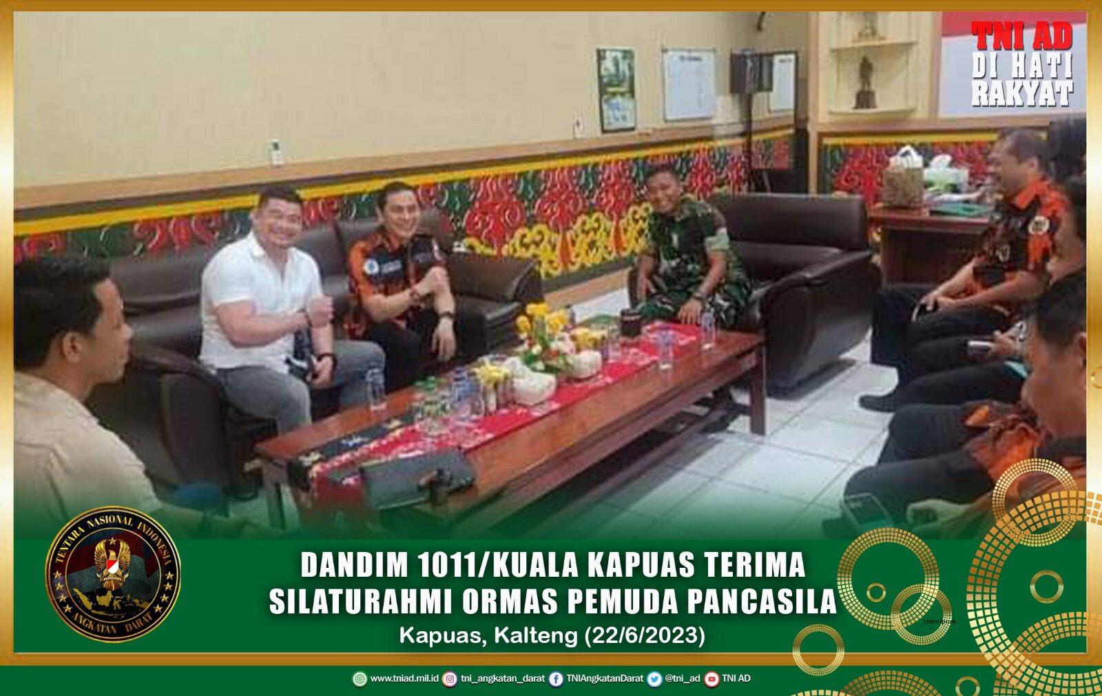 Dandim 1011/Kuala Kapuas Terima Silaturahmi Ormas Pemuda Pancasila