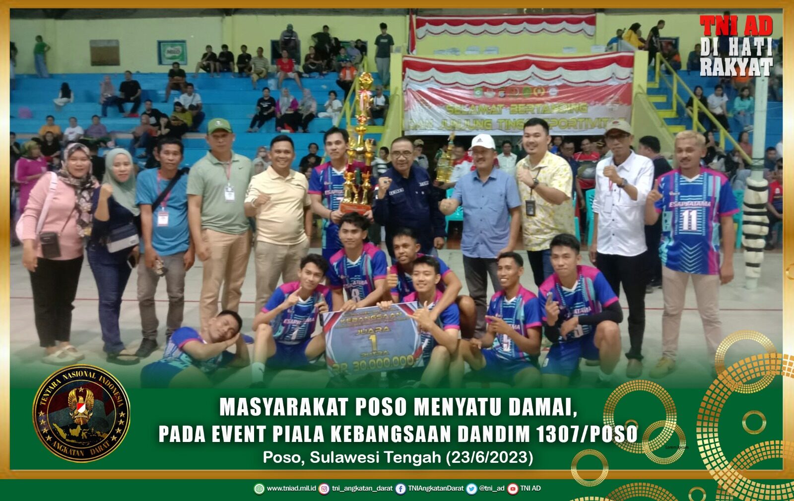 Masyarakat Poso Menyatu Damai, Pada Event Piala Kebangsaan Dandim 1307/Poso