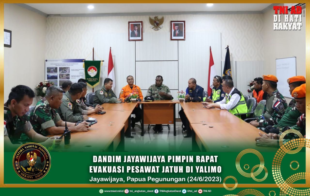 Dandim Jayawijaya Pimpin Rapat Evakuasi Pesawat Jatuh di Yalimo