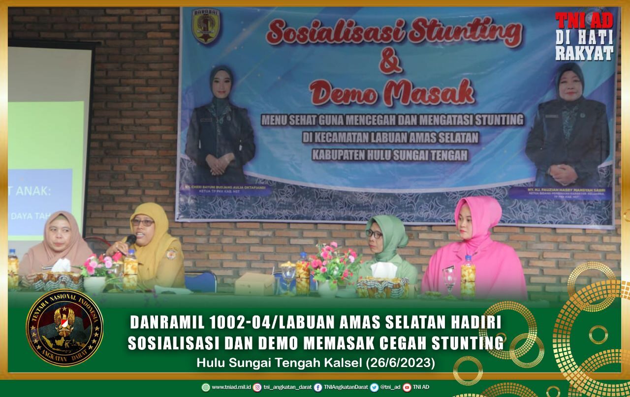 Danramil 1002-04/Labuan Amas Selatan Hadiri Sosialisasi dan Demo Memasak Cegah Stunting