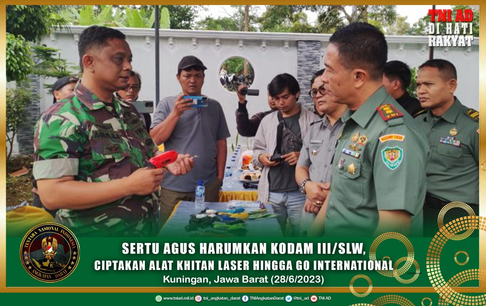 Sertu Agus Harumkan Kodam III/Slw, Ciptakan Alat Khitan Laser Hingga Go International