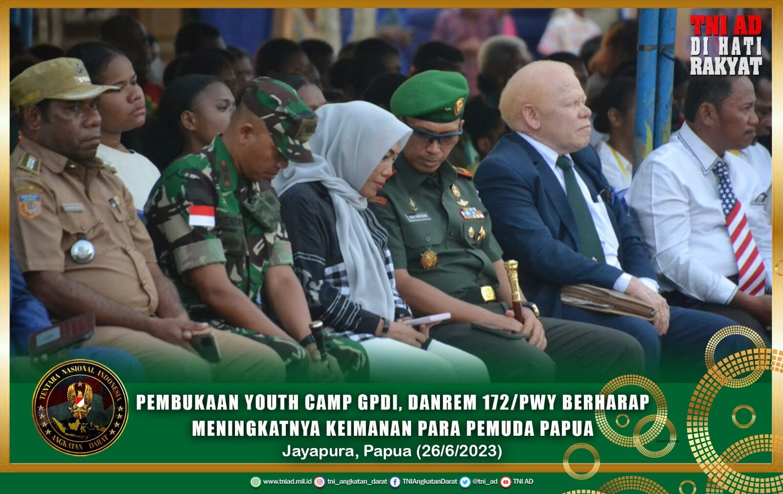 Pembukaan Youth Camp GPdI, Danrem 172/PWY Berharap Meningkatnya Keimanan Para Pemuda Papua