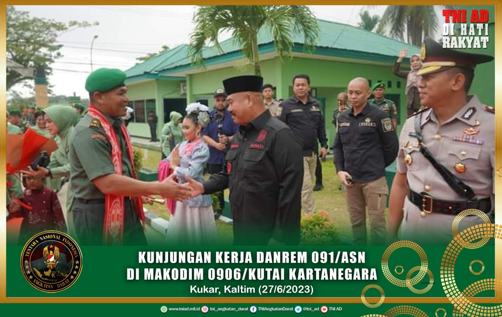 Kunjungan Kerja Danrem 091/ASN di Makodim 0906/Kutai Kartanegara