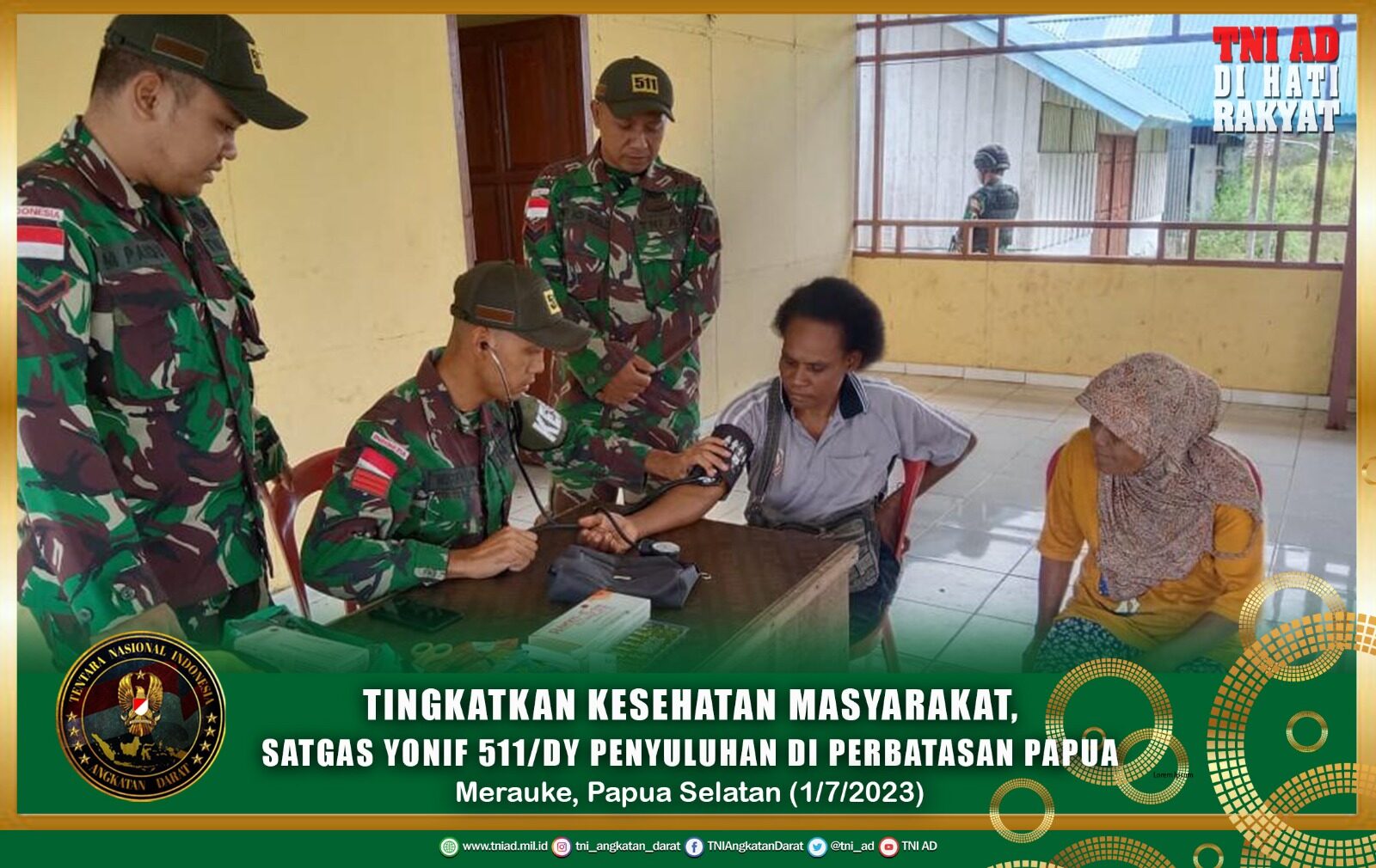 Tingkatkan Kesehatan Masyarakat, Satgas Yonif 511/DY Penyuluhan di Perbatasan Papua