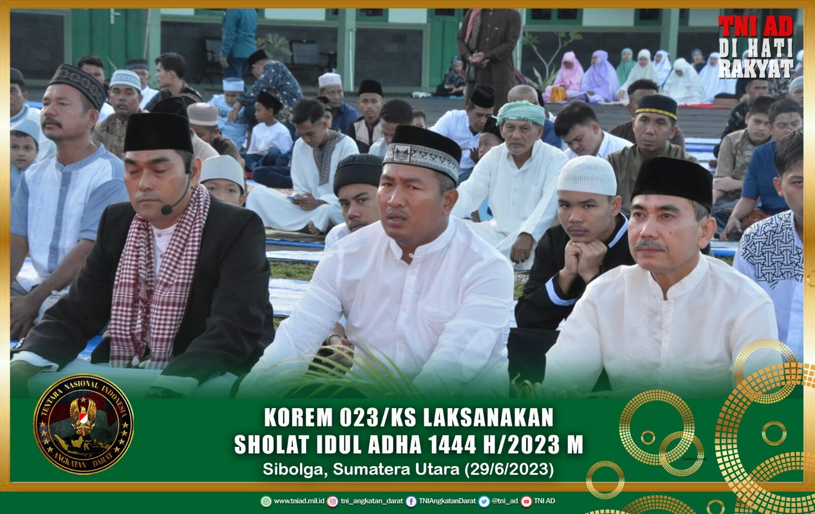 Korem 023/KS Laksanakan Sholat Idul Adha 1444 H/2023 M