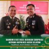 Hadiri Peringatan HUT Bhayangkara ke-77, Dandim 0107/Asel Berikan Surprise Kepada Kapolres Aceh Selatan