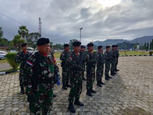 Satgas Yonkav 10/Mendagiri Hadiri Upacara HUT ke 77 Bhayangkara