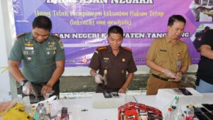 Dandim 0510/Tigaraksa Hadiri Pemusnahan Barang Bukti Kejari Kabupaten Tangerang