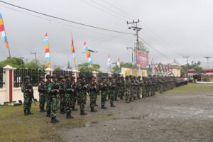 Satgas Yonif Raider 200/BN Ikut Serta Peringatan HUT ke 77 Bhayangkara Di Polres Yahukimo