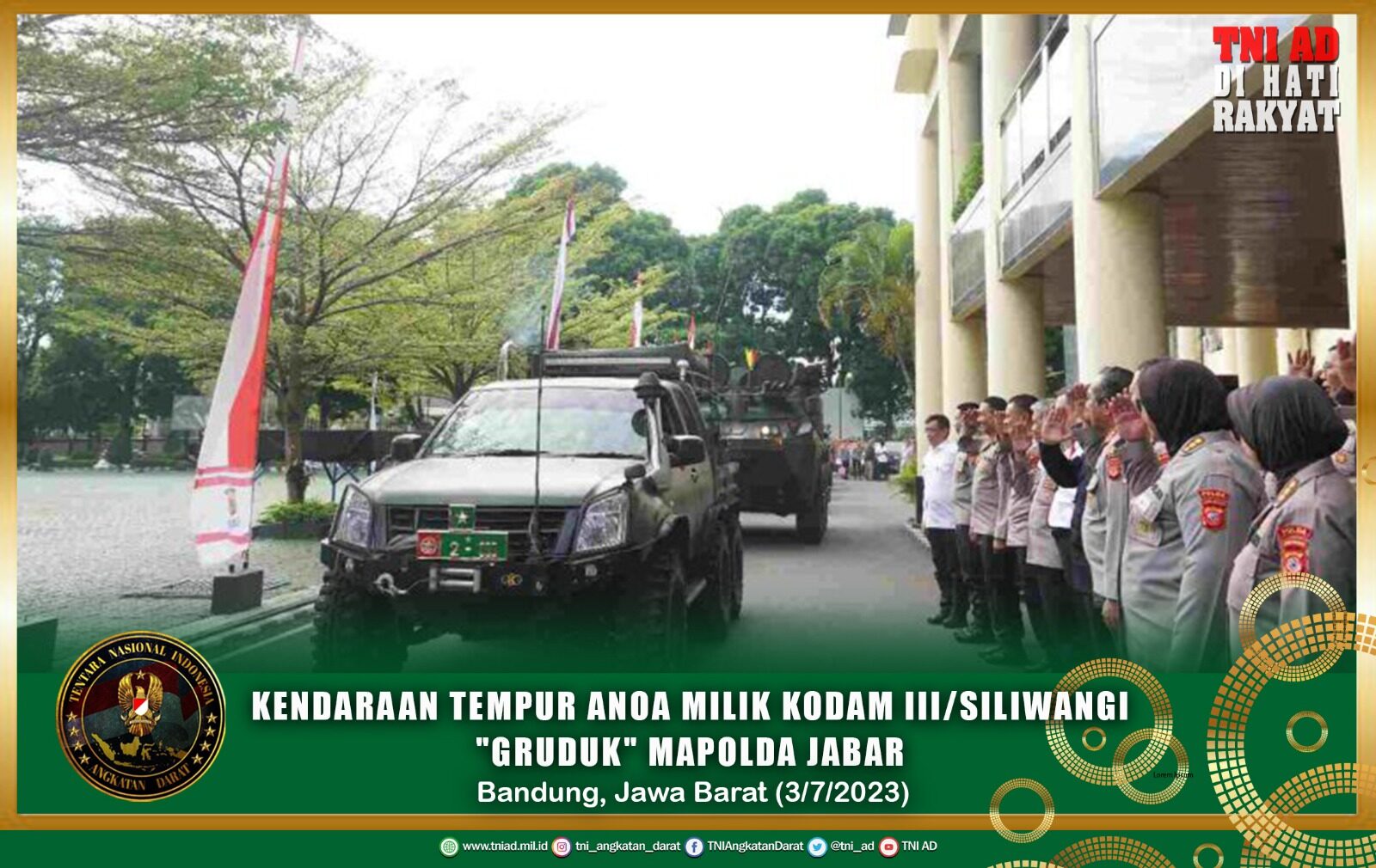 Kendaraan Tempur Anoa Milik Kodam Siliwangi, "Gruduk" Mapolda Jabar