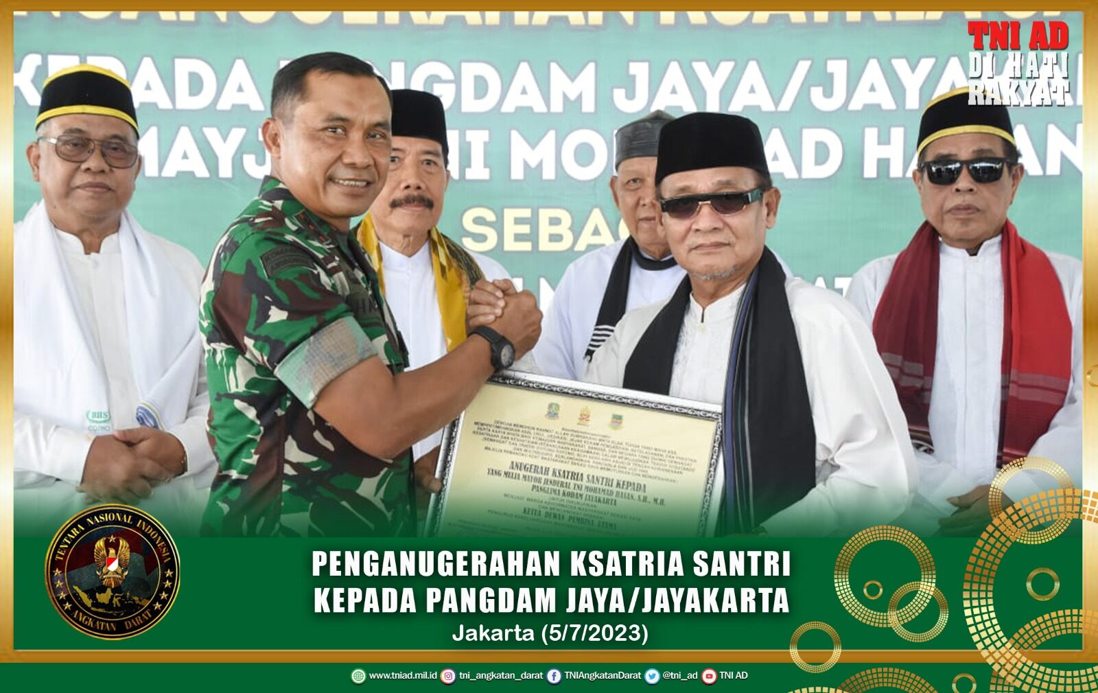 Penganugerahan Ksatria Santri Kepada Pangdam Jaya/Jayakarta