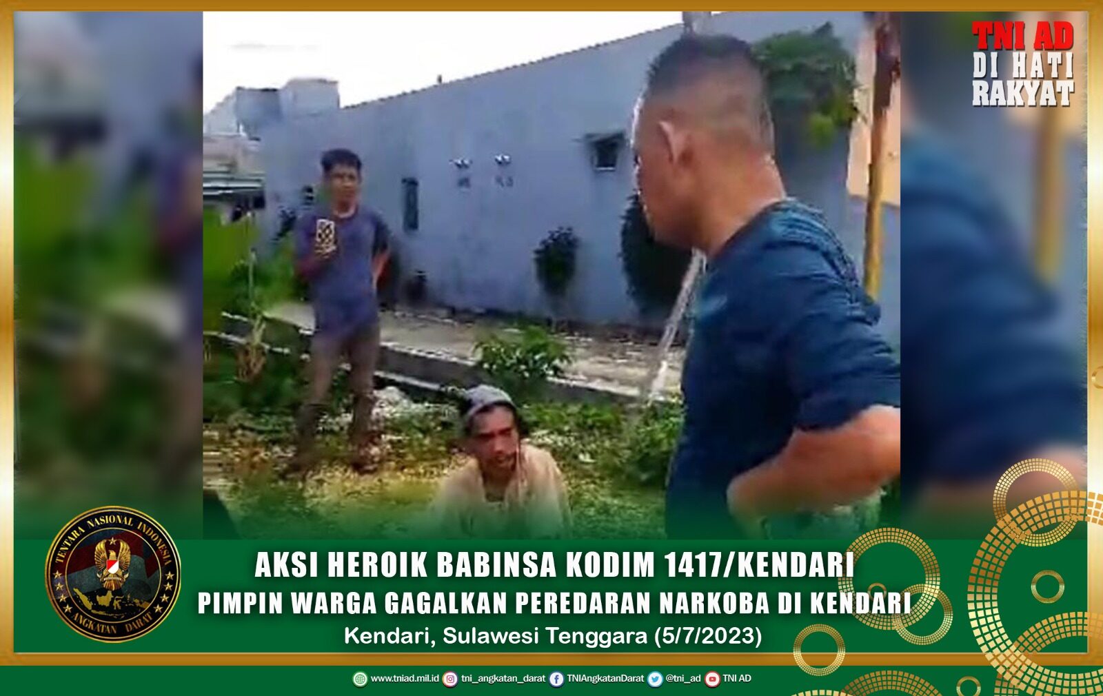 Aksi Heroik Babinsa Kodim 1417/Kendari Pimpin Warga Gagalkan Peredaran Narkoba di Kendari