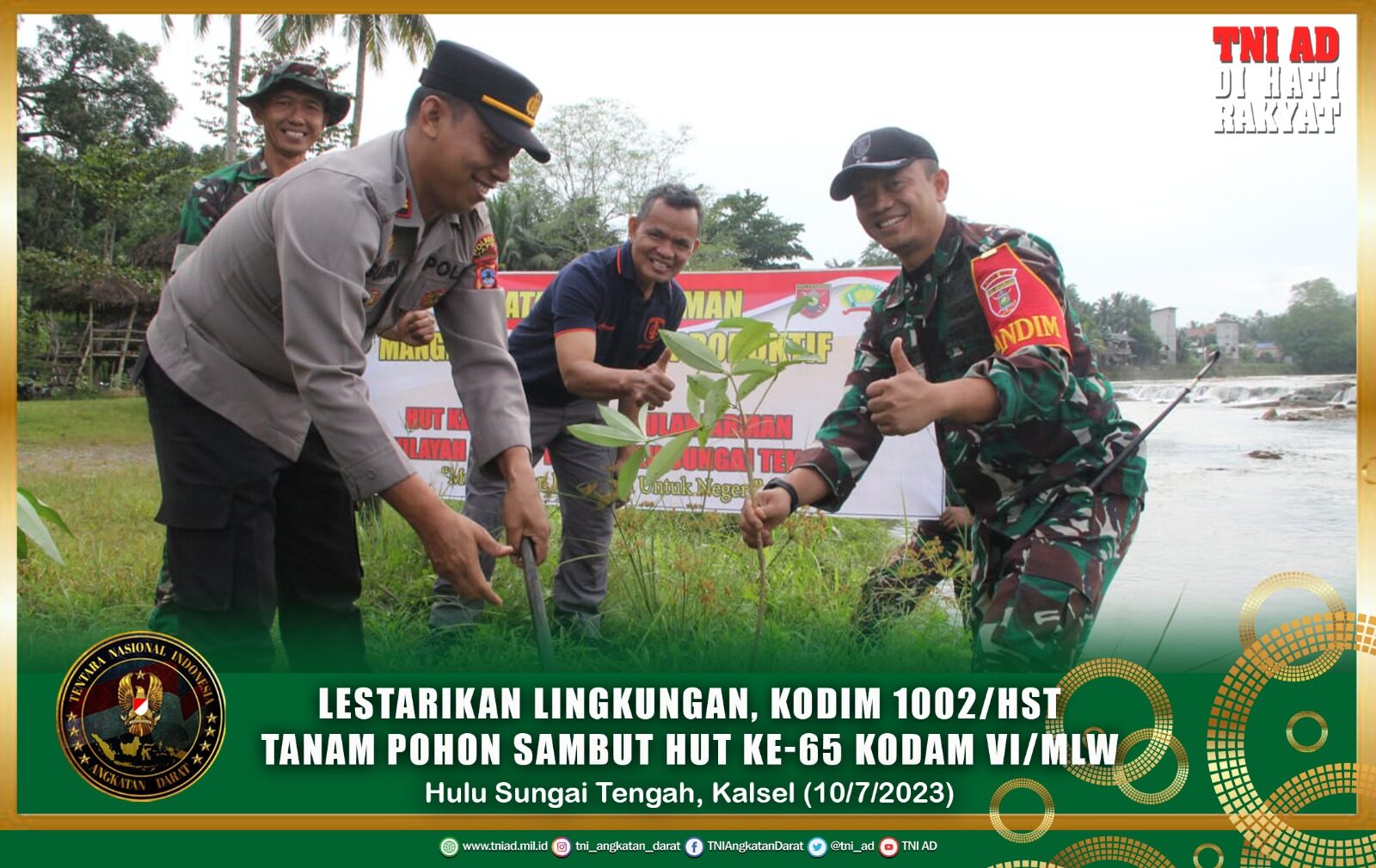 Lestarikan Lingkungan, Kodim 1002/HST Tanam Pohon Sambut HUT Ke-65 Kodam VI/Mlw