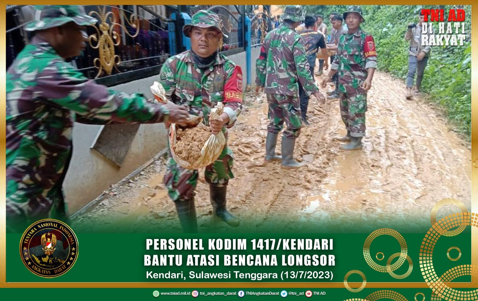 Kodim 1417/Kendari Bantu Atasi Longsor