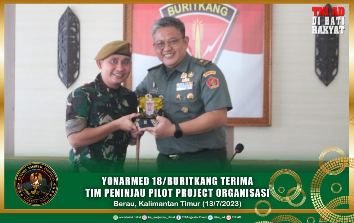 Yonarmed 18/Buritkang Terima Tim Peninjau Pilot Project Organisasi Kodiklatad