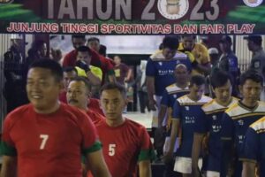 Adu Skill Forkopimda Sanggau Dengan BPK Prov Kalbar Dalam Laga Eksebisi Turnamen Sepakbola Daranante Cup